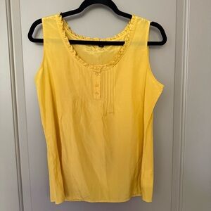 Lands' End Yellow Ruffled Tank Top